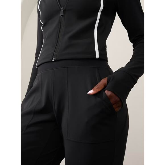 Athleta Venice High Rise Athletic Casual Jogger Pants Black 27.5" Size Small - Picture 2 of 12